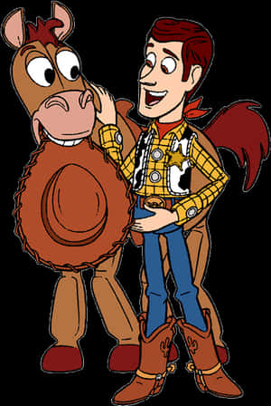 Woodyand Bullseye Toy Story Friends PNG image with transparent background