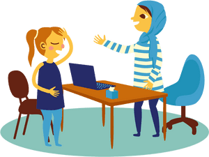 Workplace Discomfort Illustration PNG image with transparent background