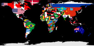 World Map Country Flags Filename PNG image with transparent background