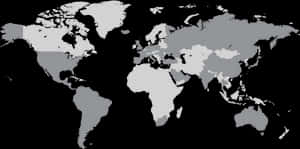 World Map Monochrome PNG image with transparent background