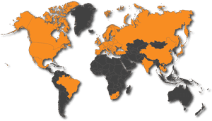 World Map Orangeand Gray PNG image with transparent background