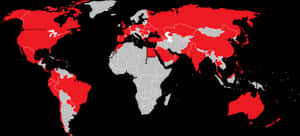 World Map Red Highlighted Countries PNG image with transparent background