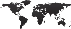 World Map Silhouette PNG Image