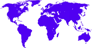 World Map Simplified Outline PNG Image
