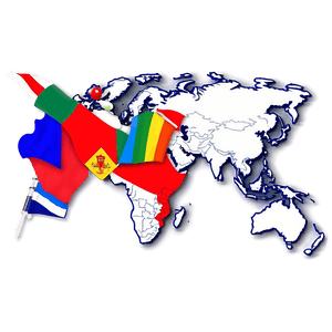 World Map with Flags PNG 92 PNG image with transparent background