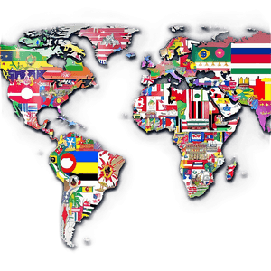 World Map with Flags PNG dmj11 PNG image with transparent background