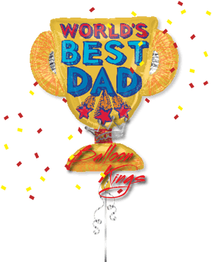 Worlds Best Dad Balloon Celebration PNG image with transparent background