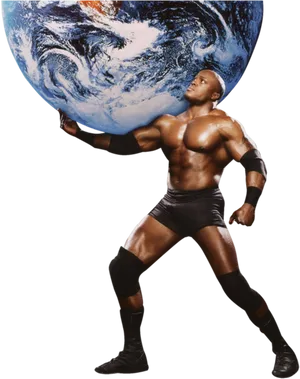 Worlds Strongest Man_ Holding Earth PNG Image