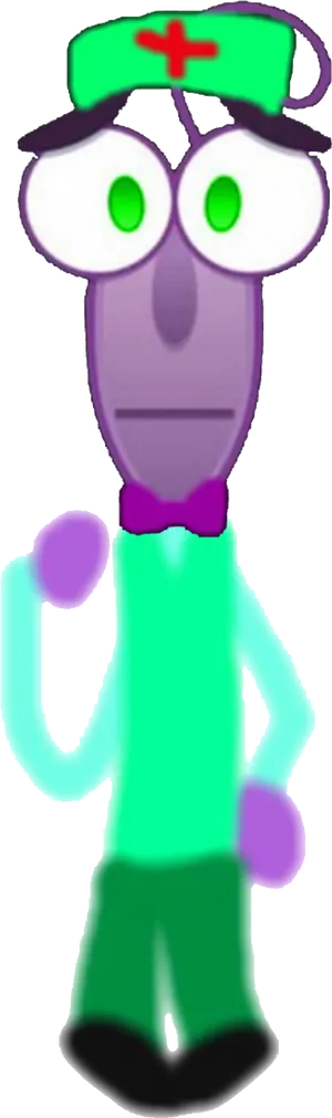 Worried Cartoon Doctor Character PNG Image