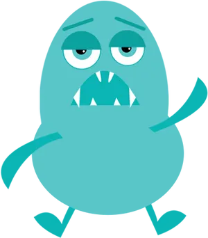 Worried Cartoon Monster PNG Image