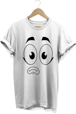 Worried Face T Shirt Design PNG Image