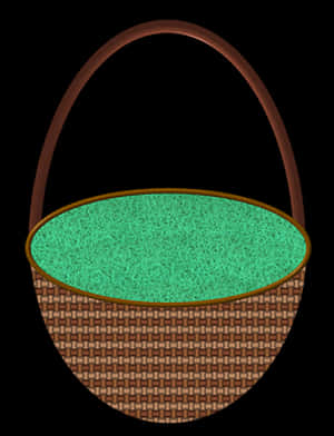 Woven Basketwith Green Lining PNG image with transparent background
