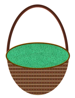 Woven Basketwith Green Lining PNG Image