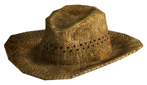 Woven Straw Hat Isolated PNG Image