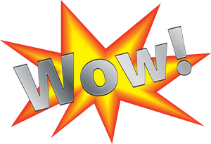 Wow Exclamation Graphic PNG image with transparent background