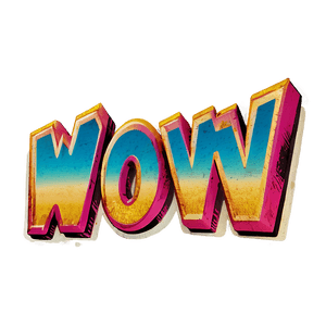 Wow Retro Text PNG pgr PNG image with transparent background