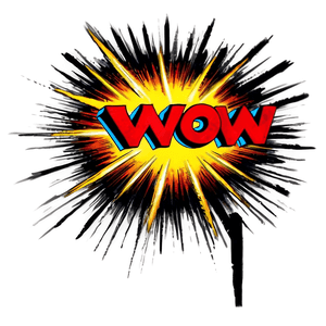 Wow Vintage Comic PNG fwt33 PNG image with transparent background