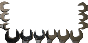 Wrenches Frame Design PNG image with transparent background