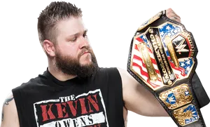 Wrestler_with_ Championship_ Belt PNG Image