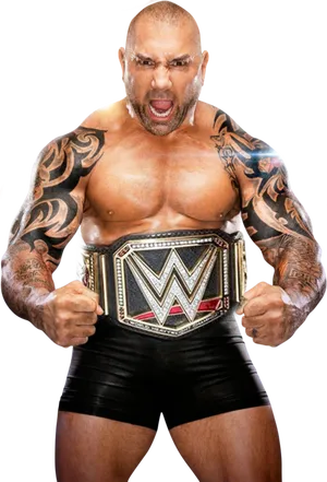 Wrestler_with_ Championship_ Belt PNG Image