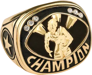 Wrestling Champion Ring Golden PNG Image