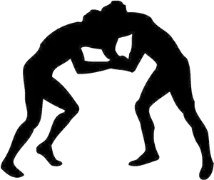 Wrestling Silhouette Outline PNG Image