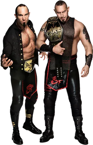 Wrestling_ Tag_ Team_ Champions_ Pose PNG Image