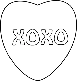 X O X O White Heart Graphic PNG Image