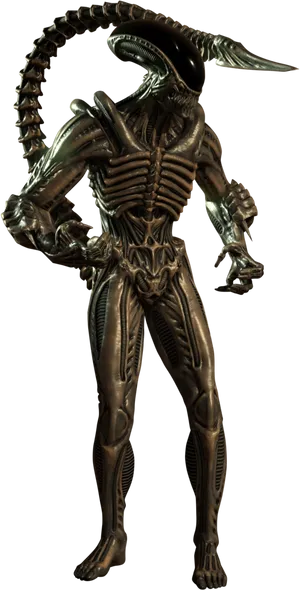 Xenomorph Alien Standing Pose PNG Image