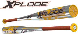 Xplode Baseball Bat Design PNG Image