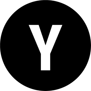 Y Letter Icon Black Background PNG image with transparent background