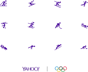 Yahoo Olympic Skiing Pictograms PNG Image