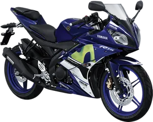 Yamaha R15 Blue Sportbike PNG Image