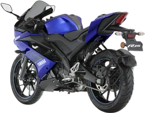 Yamaha R15 Blue Sportbike PNG Image