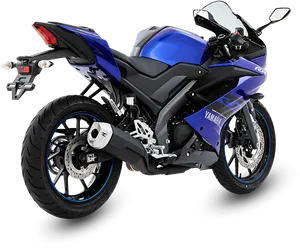 Yamaha R15 Blue Sportbike PNG Image