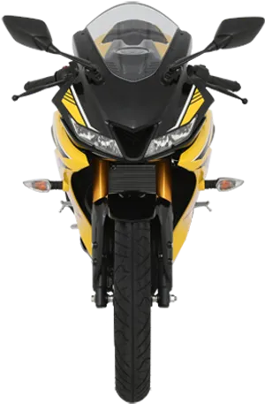 Yamaha R15 Front View Yellow Black PNG Image