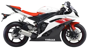 Yamaha Sportbike Red White Color Scheme PNG Image