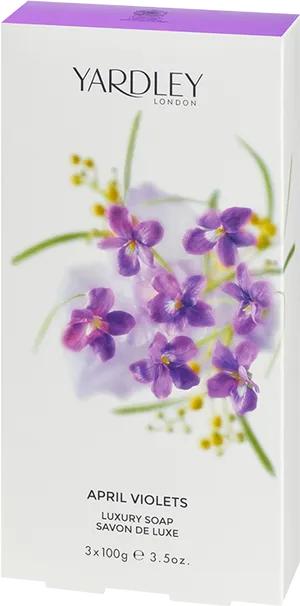 Yardley April Violets Soap Packaging PNG Image