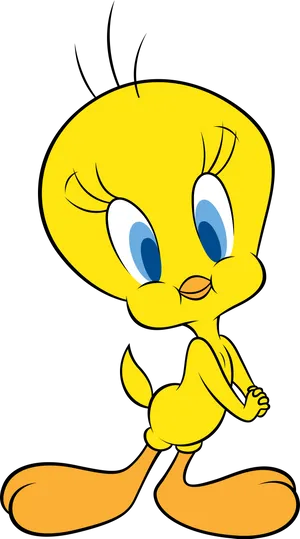 Yellow Animated Bird Cartoon Character PNG Image