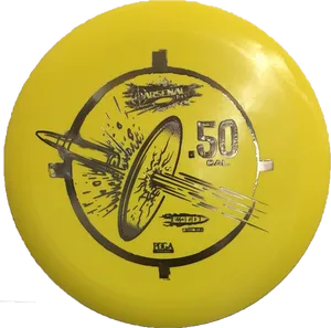 Yellow Arsenal50 Cal Disc Golf Frisbee PNG Image