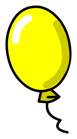 Yellow Balloon Cartoon Illustration PNG Image