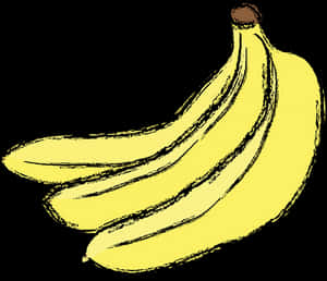 Yellow Banana Bunch Illustration PNG image with transparent background