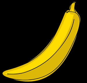Yellow Banana Vector Illustration PNG image with transparent background