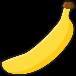 Yellow Banana Vector Illustration PNG image with transparent background
