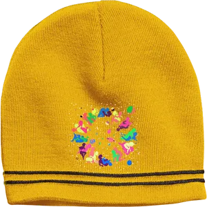 Yellow Beanie Paint Splatter Design PNG Image