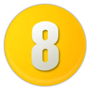 Yellow Billiard Ball Number8 PNG Image