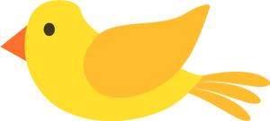 Yellow Bird Illustration PNG Image