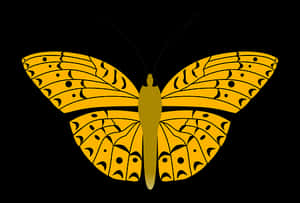 Yellow Black Butterfly Illustration PNG image with transparent background
