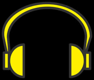 Yellow Black Headphones Icon PNG with transparent background