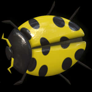 Yellow Black Ladybug Illustration PNG image with transparent background